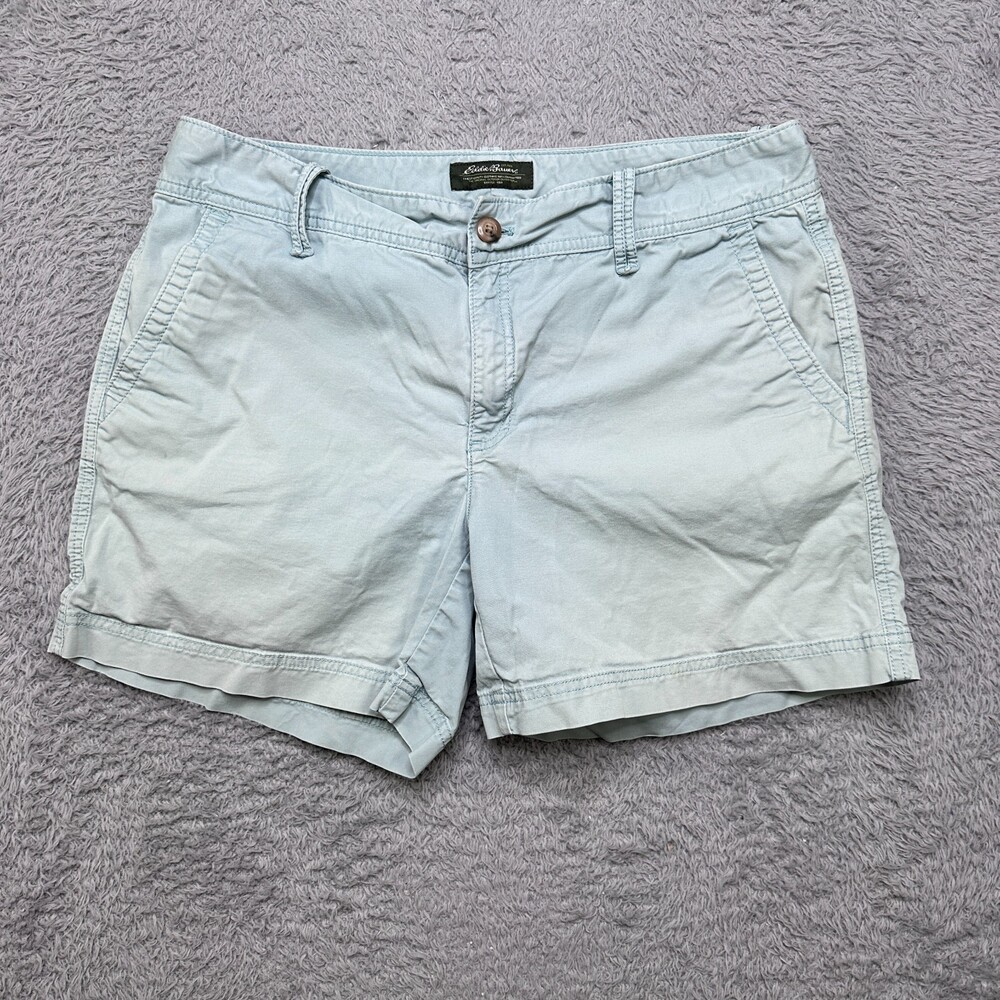 Eddie Bauer Shorts Womens 14 Blue Hiking Stretch Casual High Rise